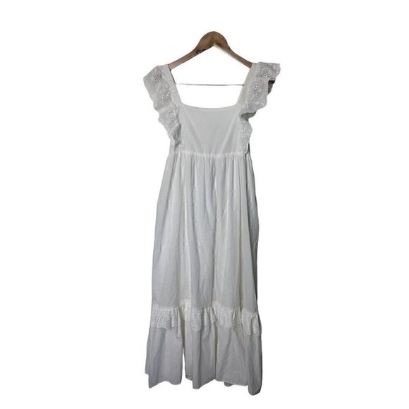 NWT En Saison Bea Tie Back Midi Dress White M - Picture 1 of 9